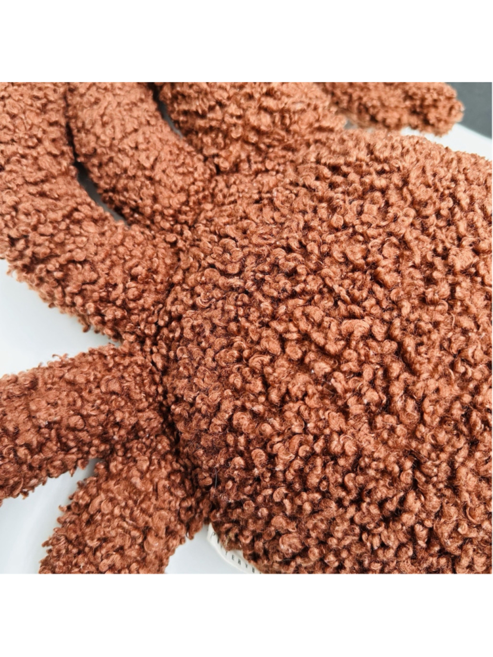 Pottery Barn Cozy Crab Pillow Textured Boucle Fabric Brown 18” X 20” Nautical - Picture 5 of 10